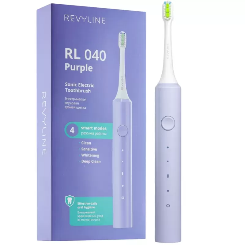 Звуковая щетка Revyline RL 040 с 4 режимами,  фиолетовая